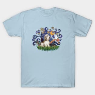 Starry Night Inspired (Van Gogh) Featuring a Petit Bawsset Griffon Vendeen T-Shirt